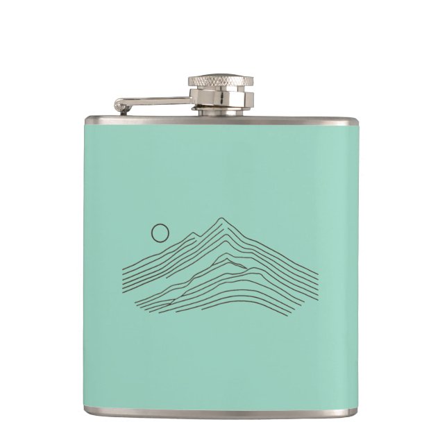 Minimal sun and moon hip flask (Front)
