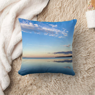 Minimal Sunrise Water Reflection Calm Aesthetic Cushion