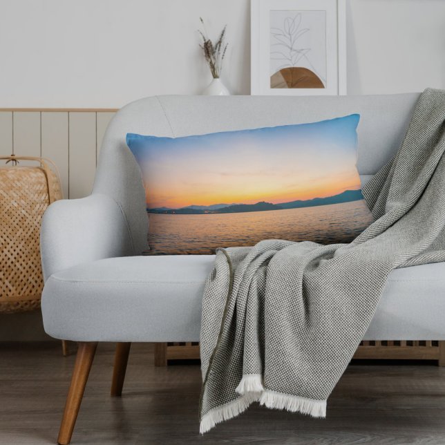 Minimal Sunrise Water Reflection Calm Aesthetic Decorative Cushion (Creator Uploaded)