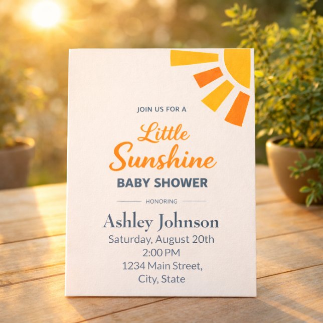 Minimal Sunshine Baby Shower Invite (Creator Uploaded)