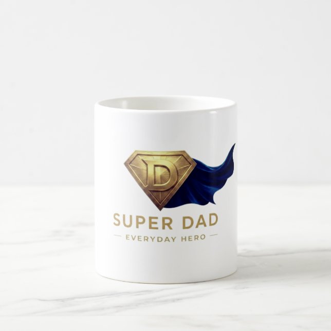 Minimal Superhero Father’s Day Design Coffee Mug (Center)