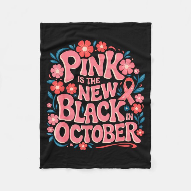 Minimal Support Breast Cancer Awareness Pink Fleece Blanket (Front)