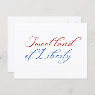 Minimal Sweet Land of Liberty 4th of July America Postcard
