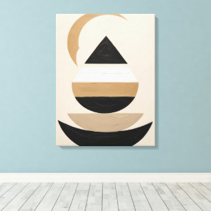 Minimal Symbolic Geometric Art in Warm Neutrals Canvas Print