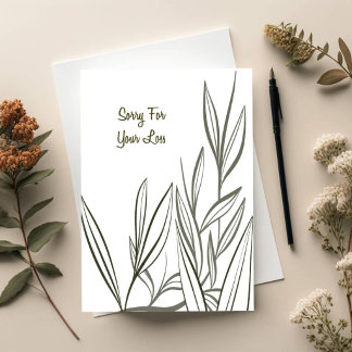 Minimal Sympathy Card - Quiet Reeds