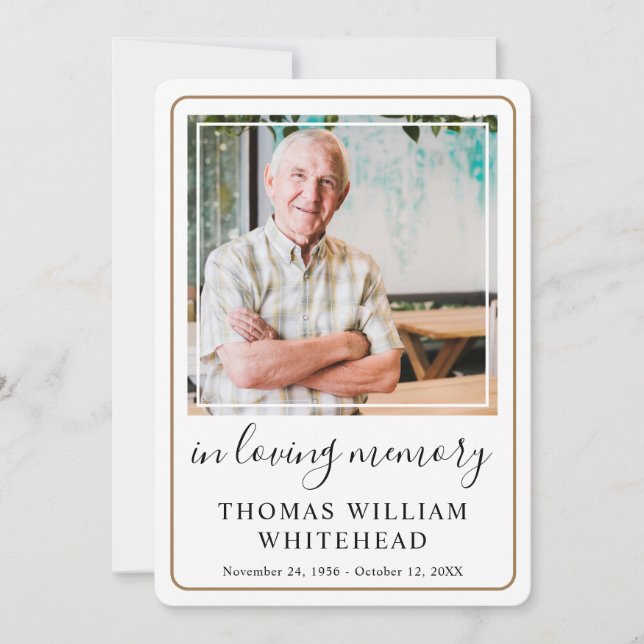 Minimal Sympathy Funeral Prayer Card (Front)
