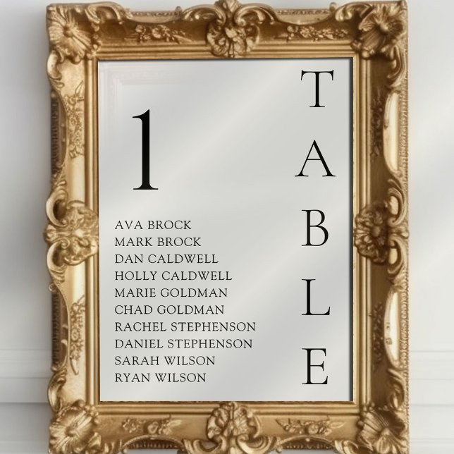 Minimal Table Number Seating Chart  (Creator Uploaded)