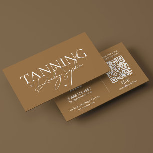 Minimal Tanning Specialist Bronze Spray Tan Artist Business Card