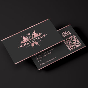 Minimal Tattooist Pink Black Tattoo Artist Business Card