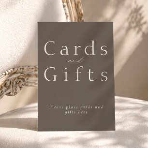 Minimal Taupe Cards and Gifts Wedding Sign