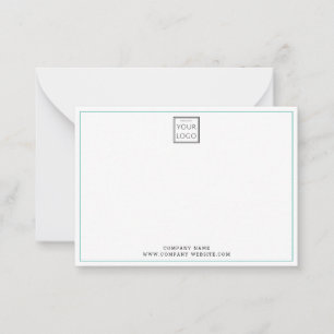 Minimal Teal Business Logo Company Name Card