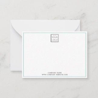 Minimal Teal Business Logo Company Name  Card