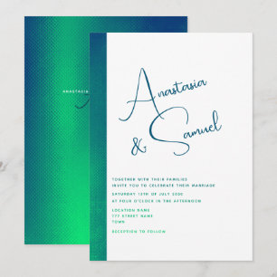 Minimal Teal Green Modern Wedding Invitation