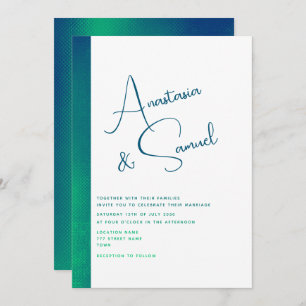 Minimal Teal Wedding Invitation