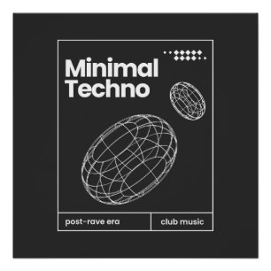 Minimal Techno music Spheres design Poster