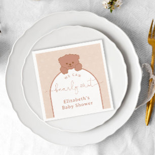 Minimal Teddy Bear Gender Neutral Baby Shower Napkin