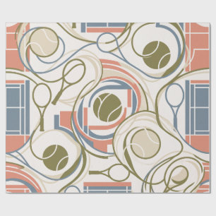 Minimal Tennis Ball Waves Wrapping Paper