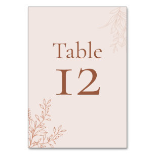 Minimal Terracotta Botanical Table Number