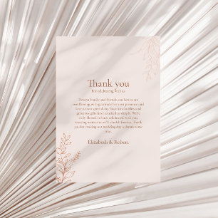 Minimal Terracotta Botanical Thank You Card