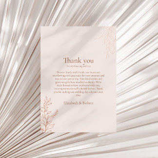 Minimal Terracotta Botanical Thank You Card