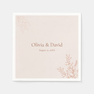 Minimal Terracotta Botanical Wedding Napkin