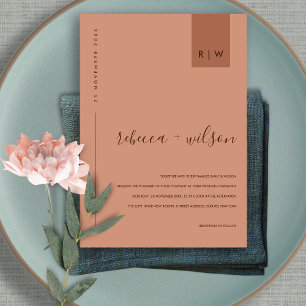 MINIMAL TERRACOTTA RUST ORANGE TYPOGRAPHY WEDDING INVITATION
