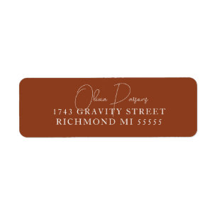 Minimal Terracotta Scripted Label