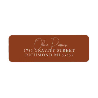 Minimal Terracotta Scripted Label