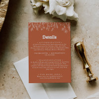 Minimal Terracotta Wildflower Wedding Details