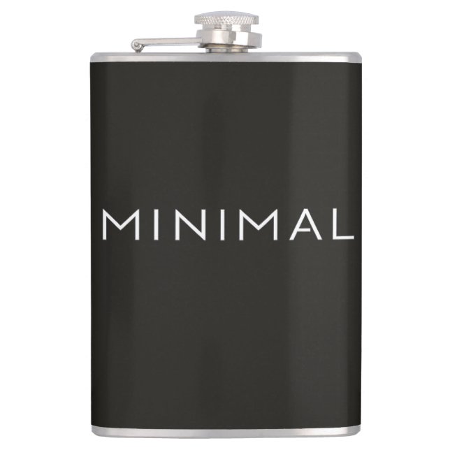 Minimal Text Design – Clean Aesthetic Typography Hip Flask (Front)