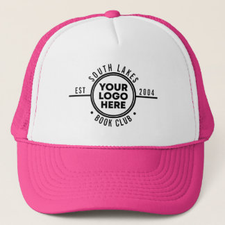 Minimal Text Est Circle Logo Book Club Trucker Hat