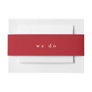 Minimal Text Message We Do Invitation Belly Band
