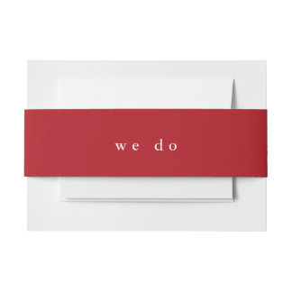 Minimal Text Message We Do Invitation Belly Band