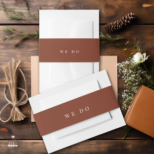 Minimal Text Message We Do Invitation Belly Band