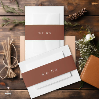 Minimal Text Message We Do Invitation Belly Band