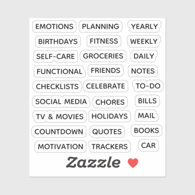 Minimal Text Planner Tab Label Binder Divider Tab (Sheet)