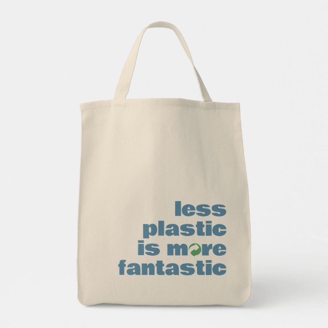 Minimal Text Reusable Shopping Tote Bag (Back)