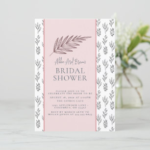 Minimal Text Rosy Blush Script Bridal Shower Invitation