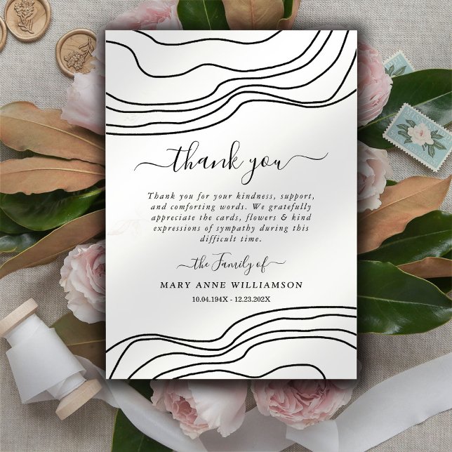 Minimal Text Script Funeral Thank You Card (Creator Uploaded)