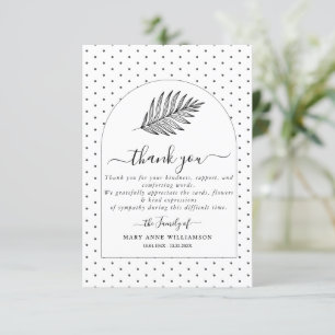 Minimal Text Script Funeral Thank You Card