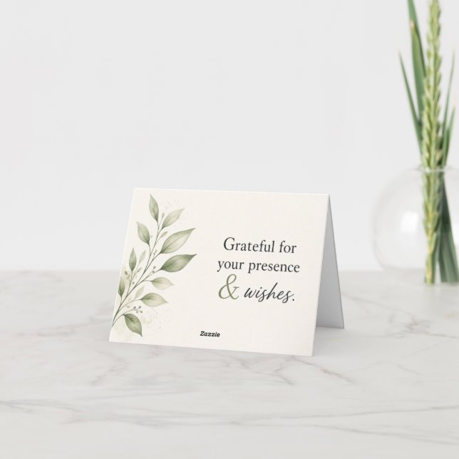 Minimal Thank You Card Printable Greeting Card (Back)