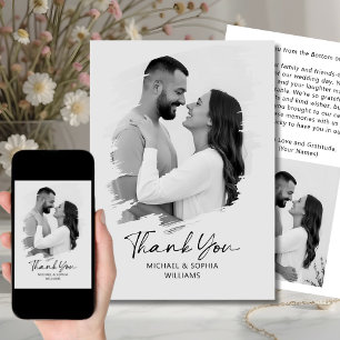 Minimal Thank You Card Wedding Black and White
