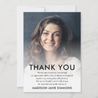 Minimal Thank You Funeral Sympathy Grief Photo