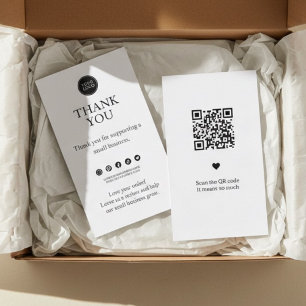 Minimal Thank You Insert Card for Small Business