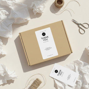Minimal Thank You Shipping Label with Logo