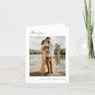 Minimal Thank you Wedding Photo Note Card