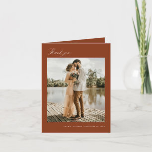 Minimal Thank you Wedding Photo Note Card