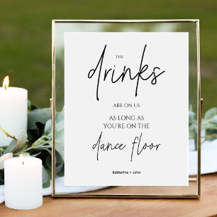 Minimal The Drinks Are On Us Open Bar Wedding Sign