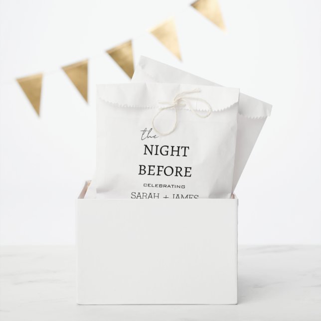 Minimal The Night Before Rehearsal Dinner Wedding  Favour Bags (Party)