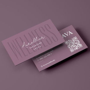 Minimal Therapist Dusty Pink Wellness Coach   Business Card